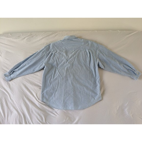 Vintage‎ 90s Western Embroidered Christmas Denim Shirt Size 14 Large Cowboy - Picture 12 of 12